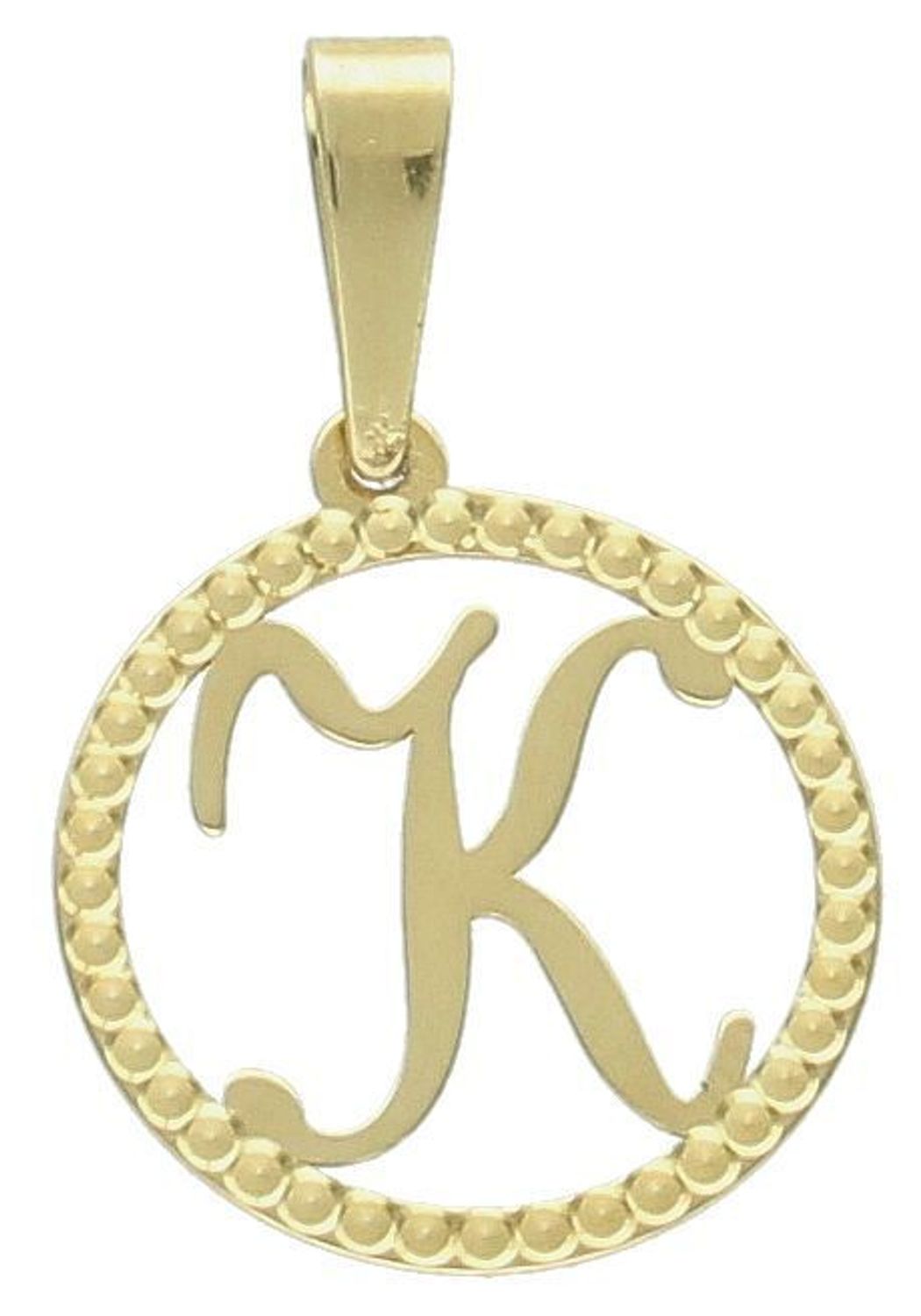 Zawieszka złota literka K próba 585, ZA 5631K 585 Jedyna w swoim rodzaju złota zawieszka z literką K. Wisiorek został wykonany z najwyższej jakości złota próby 585. Modny wzór zawieszki będzie 1.jpg